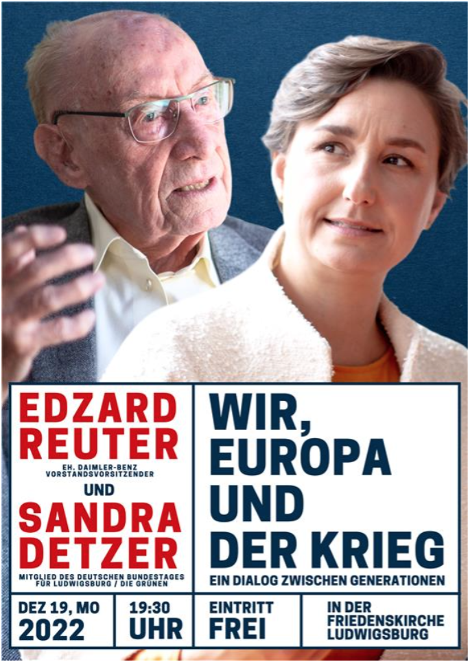 Plakat für die Veranstaltung "Wir, Europa und der Krieg"