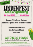 Plakat für das Lindenfest im Grünen Haus am 24.06.2023, 11-18 Uhr