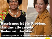 Sharepic mit Fotos von Silke Gericke und Dr. Pierrette Herzberger-Fofana